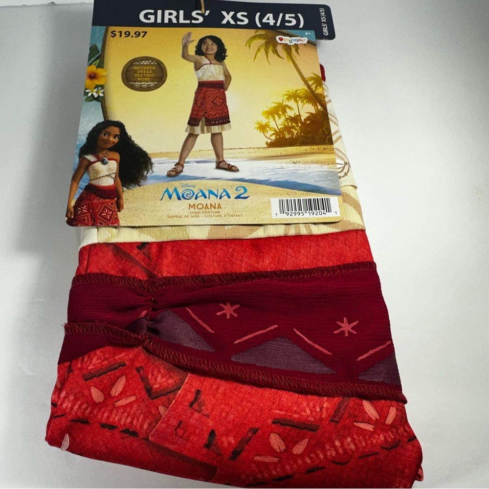 Girls Size XS Moana 2 Costume Dress Halloween